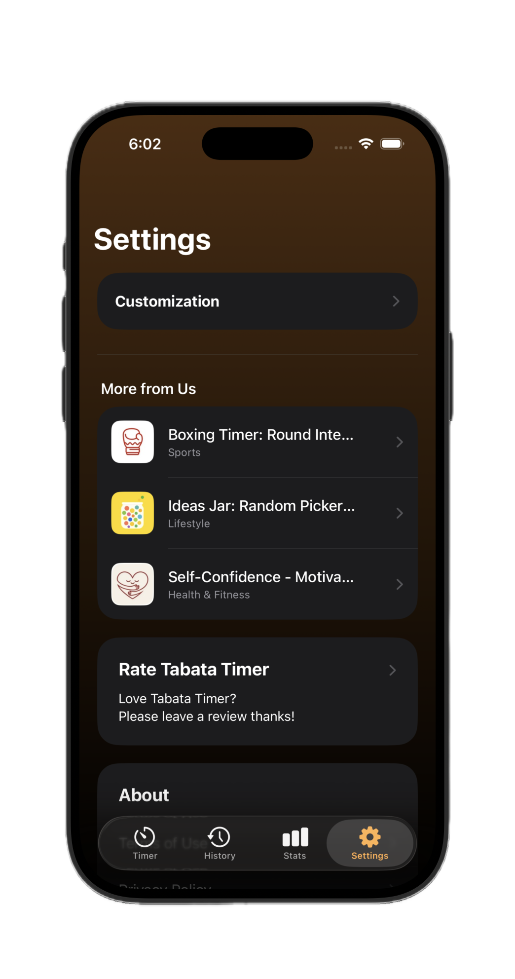 Customization Screen
